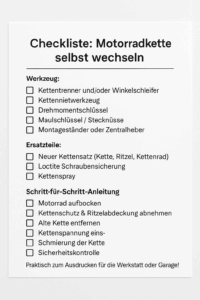 Checkliste Motorradkette selber wechseln
